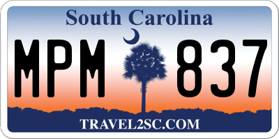 SC license plate MPM837