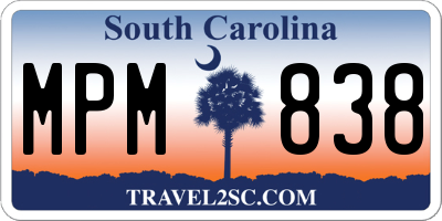 SC license plate MPM838