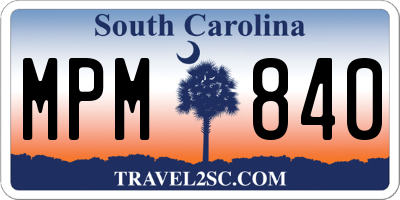 SC license plate MPM840