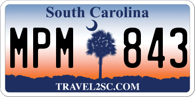 SC license plate MPM843