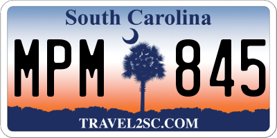 SC license plate MPM845