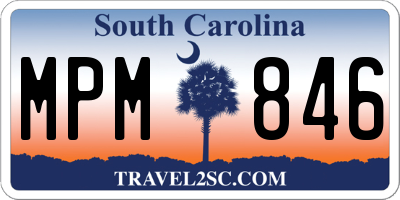 SC license plate MPM846