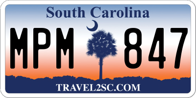 SC license plate MPM847