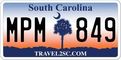 SC license plate MPM849