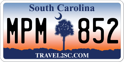 SC license plate MPM852