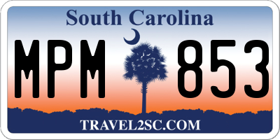 SC license plate MPM853