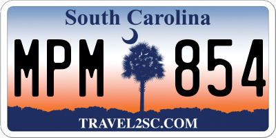 SC license plate MPM854