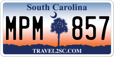 SC license plate MPM857