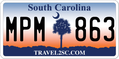 SC license plate MPM863