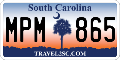 SC license plate MPM865