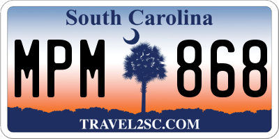 SC license plate MPM868