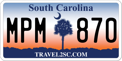 SC license plate MPM870