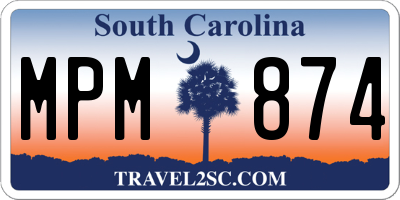 SC license plate MPM874