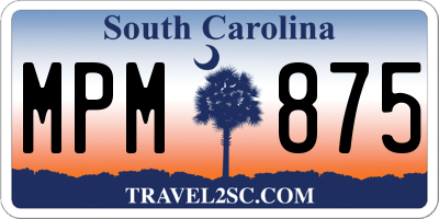 SC license plate MPM875