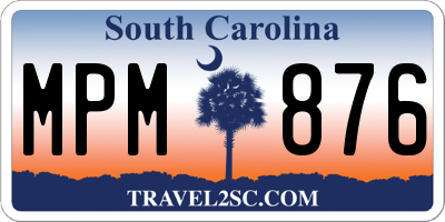 SC license plate MPM876
