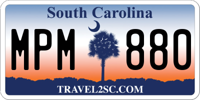 SC license plate MPM880