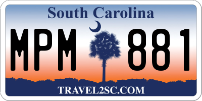 SC license plate MPM881