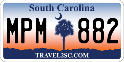 SC license plate MPM882