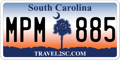 SC license plate MPM885