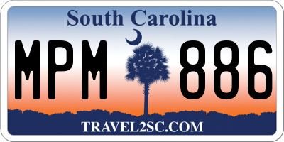 SC license plate MPM886