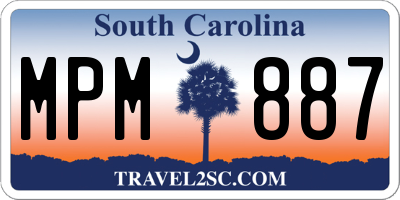 SC license plate MPM887