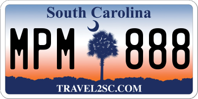 SC license plate MPM888