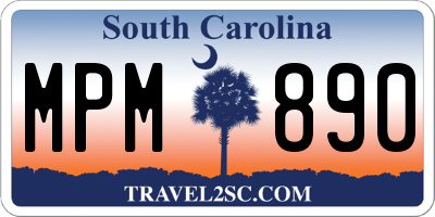 SC license plate MPM890