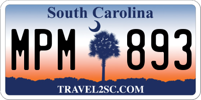 SC license plate MPM893