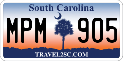 SC license plate MPM905