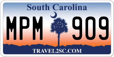 SC license plate MPM909