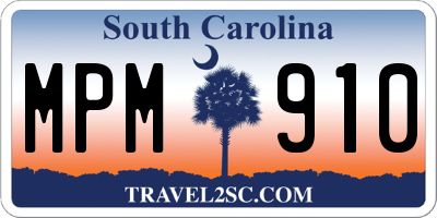 SC license plate MPM910
