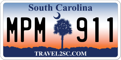 SC license plate MPM911