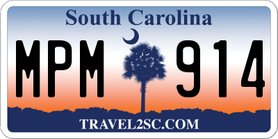 SC license plate MPM914