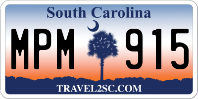 SC license plate MPM915