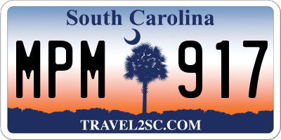 SC license plate MPM917