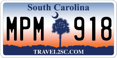 SC license plate MPM918