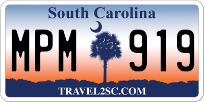 SC license plate MPM919
