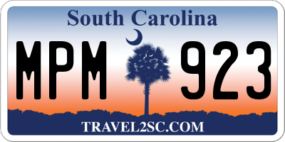 SC license plate MPM923