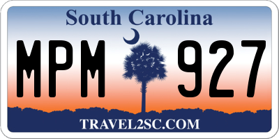 SC license plate MPM927
