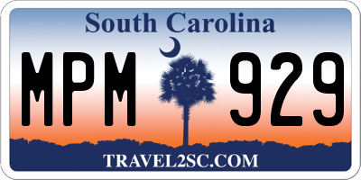 SC license plate MPM929