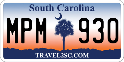 SC license plate MPM930