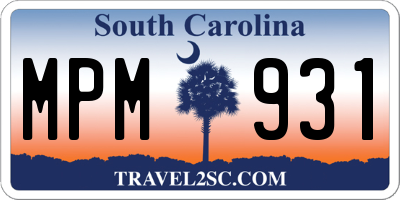 SC license plate MPM931