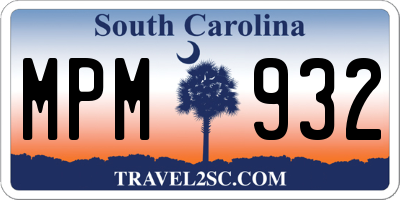 SC license plate MPM932