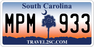 SC license plate MPM933