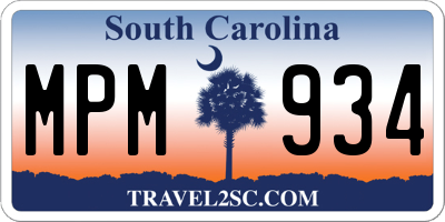SC license plate MPM934