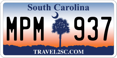 SC license plate MPM937