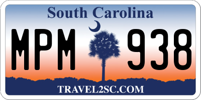 SC license plate MPM938