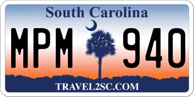 SC license plate MPM940