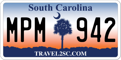 SC license plate MPM942