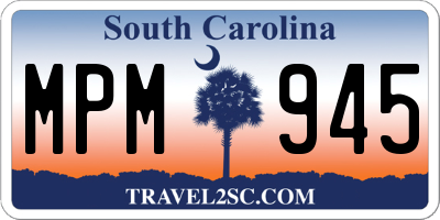 SC license plate MPM945